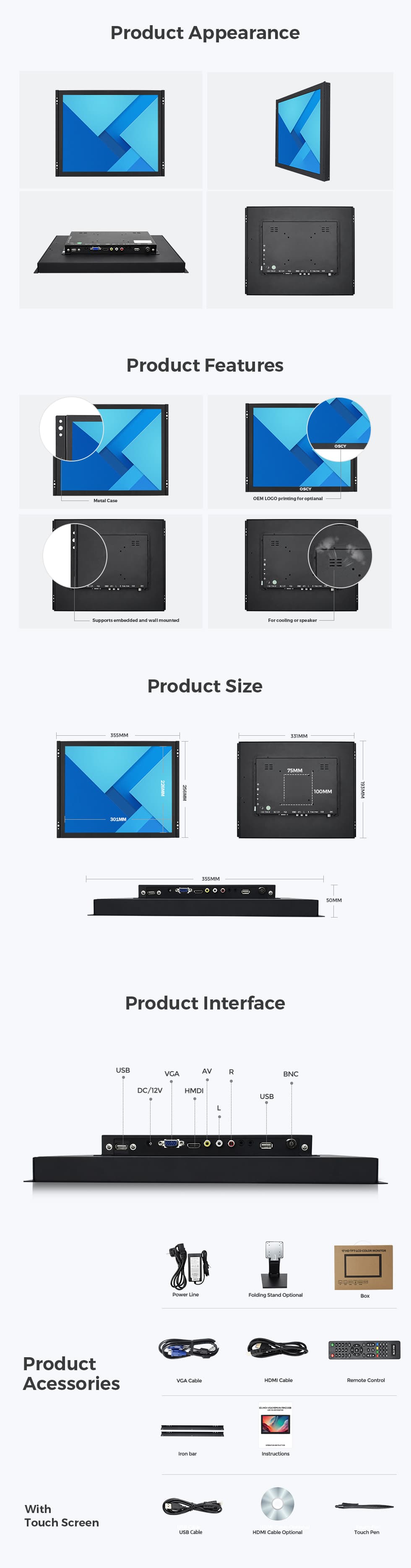 Industrial Grade Open Frame Screen