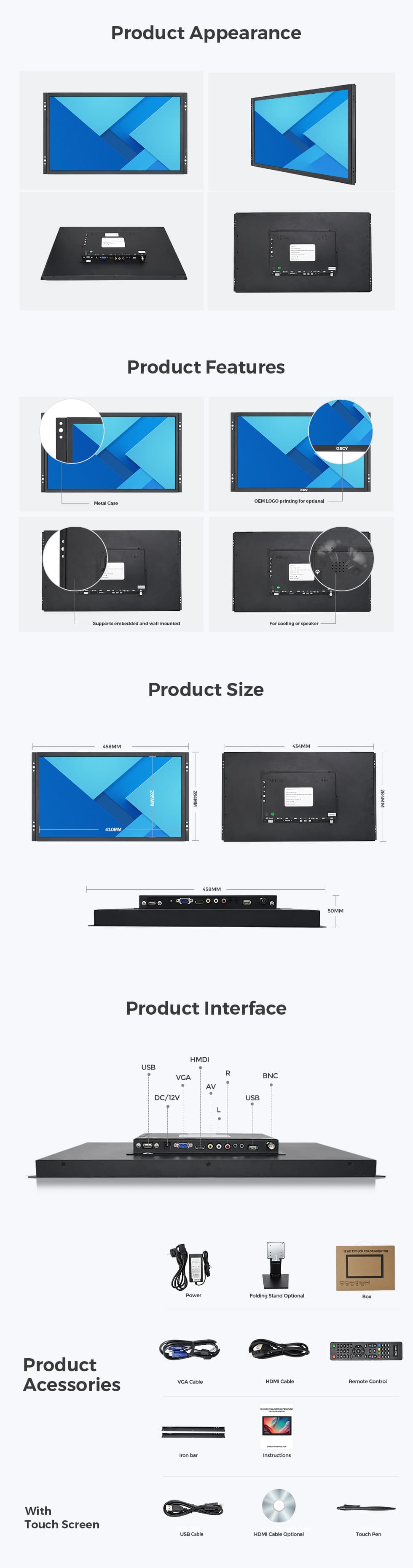 Open Frame Screen With Three track MSR