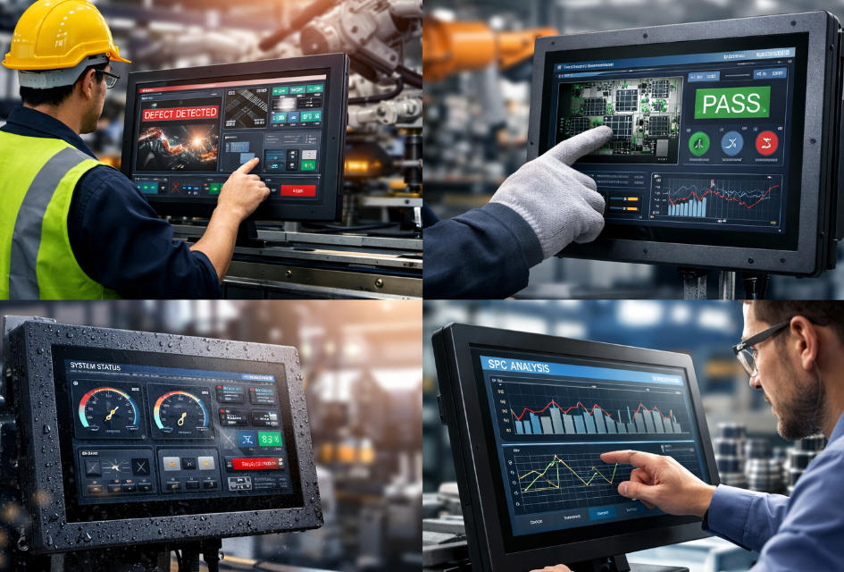 Industrial touch screen monitors